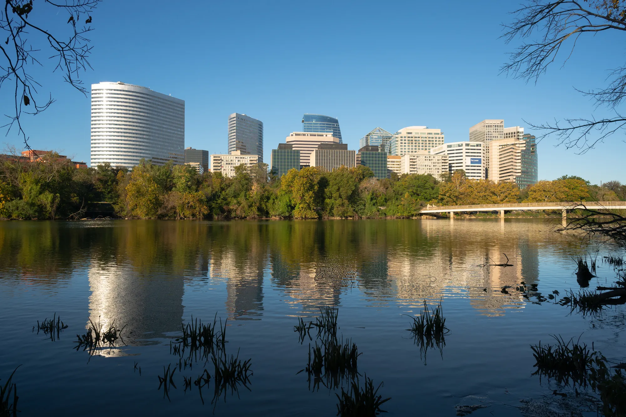 Northern Virginia skyline reflected in the Potomac River
