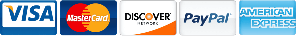 Accepted payments: Visa, Mastercard, Discover, PayPal and American Express